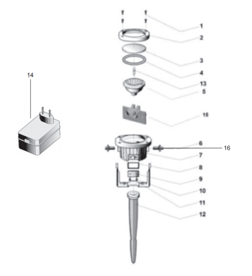 Oase onderdelen LunAqua 10 / 35 Set Onderkant LunAqua 10 LED, 12 V