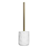 WC-/toiletborstel met houder rond wit polyresin 39,8 cm