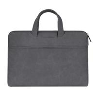 ST06 waterdichte PU lederen rits verborgen draagbare riem One-schouder handtas voor 15 6 inch laptops met koffer gordel (donkergrijs)