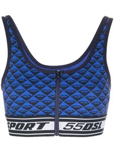 Diesel brassière de sport à logo brodé - Bleu