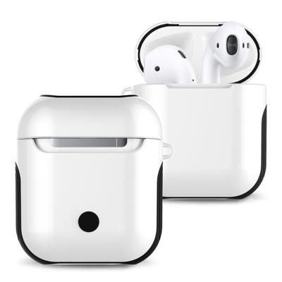 Gelakte PC Bluetooth-koptelefoon Case anti-verloren opbergtas voor Apple AirPods 1/2 (wit)