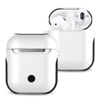 Gelakte PC Bluetooth-koptelefoon Case anti-verloren opbergtas voor Apple AirPods 1/2 (wit)