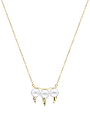 TASAKI collier en or 18ct Collection Line Danger à perles Akoya