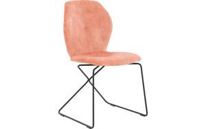 Goossens Excellent Eetkamerstoel Manzini roze velvet stof leuning, modern design