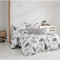 Beddengoedset - 1 dekbedovertrek 220 x 240 cm + 2 kussenslopen 60 x 60 cm - 100% versterkt katoen - Grijs
