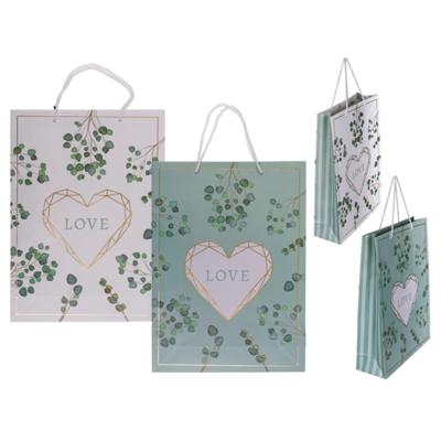 OOTB Cadeautasje love 25x8,5x34cm groen/wit