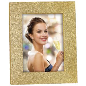 Houten fotolijstje goud met glitters geschikt voor een foto van 15 x 20 cm   -