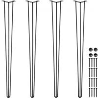 VEVOR Tafelpoot Tafelpoten Haarspeld Tafelpoten Meubilair Metalen Tafelpoten 3 Staven 101,6cm 4 Stuks