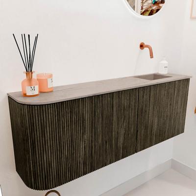 Toiletmeubel Mondiaz Joya Dlux | 111.6 cm | Meubelkleur Shadow | Faye wastafel Saba Wasbak Rechts | Zonder kraangat(en)