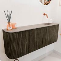 Toiletmeubel Mondiaz Joya Dlux | 111.6 cm | Meubelkleur Shadow | Faye wastafel Saba Wasbak Rechts | Zonder kraangat(en)