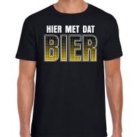 Hier met dat bier drank fun t-shirt / shirt zwart voor heren