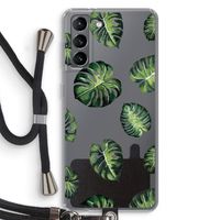 Tropische bladeren: Samsung Galaxy S21 Transparant Hoesje met koord