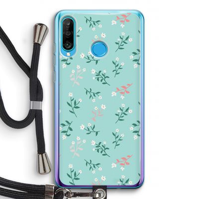Small white flowers: Huawei P30 Lite Transparant Hoesje met koord