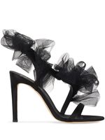 Giuseppe Zanotti sandales Nausica à détail de tulle - Noir - thumbnail