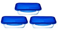 Pyrex Vershoudbakjes - met deksel - Cook & Go - laag - 800 ml - 3-Delig - thumbnail