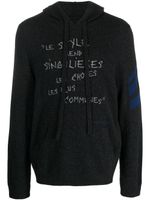 Zadig&Voltaire hoodie en laine mélangée à texte brodé - Gris - thumbnail