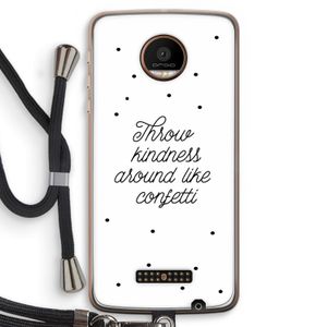 Confetti: Motorola Moto Z Force Transparant Hoesje met koord