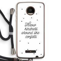 Confetti: Motorola Moto Z Force Transparant Hoesje met koord
