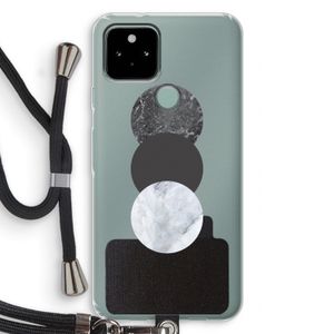 Marmeren cirkels: Pixel 5 Transparant Hoesje met koord