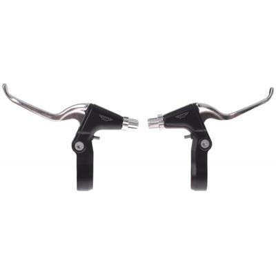 VWP remgreepset 2-vinger v-brake zwart/zilver
