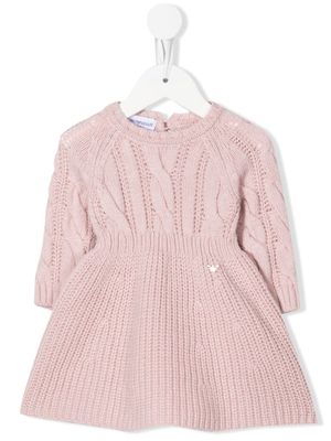 Emporio Armani Kids robe en maille à jupe évasée - Rose
