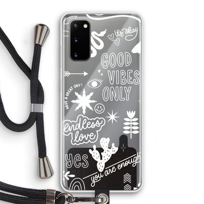 Good vibes: Samsung Galaxy S20 Transparant Hoesje met koord