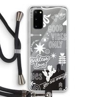 Good vibes: Samsung Galaxy S20 Transparant Hoesje met koord
