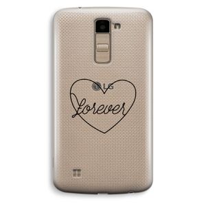 Forever heart black: LG K10 (2016) Transparant Hoesje