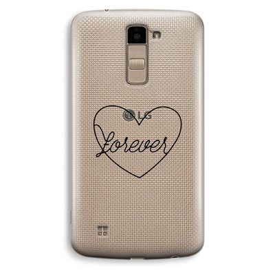 Forever heart black: LG K10 (2016) Transparant Hoesje