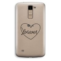 Forever heart black: LG K10 (2016) Transparant Hoesje