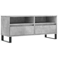 The Living Store Tv-meubel - Betongrijs - 100 x 34.5 x 44.5 cm - Bewerkt hout en ijzer - thumbnail