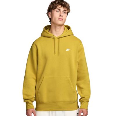 Nike Sportswear Club Fleece Hoodie Donkergeel Wit Nike Sportswear Club Fleece Hoodie Donkergeel Wit