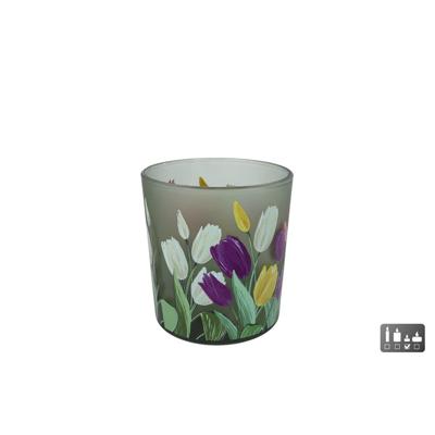 Theelicht Tulp glas 7,5x7,5x8cm