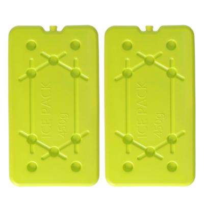 Koelelementen 450 gram - 2x - 14 x 25 x 1 cm - geel - voor koelbox en koeltas
