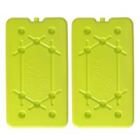 Koelelementen 450 gram - 2x - 14 x 25 x 1 cm - geel - voor koelbox en koeltas