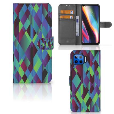 Motorola Moto G 5G Plus | Book Case | Abstract Green Blue