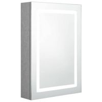 vidaXL Badkamerkast met spiegel en LED 50x13x70 cm betongrijs - thumbnail