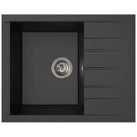 Spoelbak - SMC hars - Glitterzwart - Inbouw - STRADOUR - Kubus 1C XS - 62 x 50 cm Spoelbak - SMC hars - Glitterzwart - Inbouw - STRADOUR - Kubus 1C XS - 62 x 50 cm