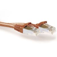 ACT Bruine 1,00 meter SFTP CAT6A patchkabel snagless met RJ45 connectoren - thumbnail