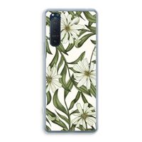 Wit bloemenpatroon: Sony Xperia 5 II Transparant Hoesje