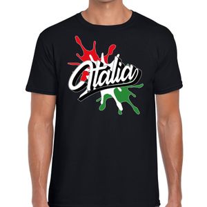 Italia/Italie t-shirt spetter zwart voor heren