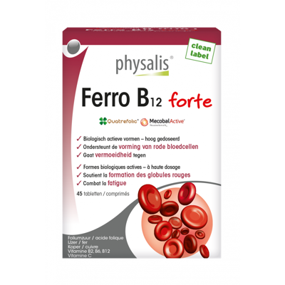 Physalis Supplementen Ferro B12 Forte 45Tabletten