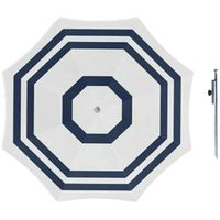 Parasol - Wit/blauw - D140 cm - incl. draagtas - parasolharing - 49 cm - thumbnail