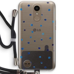 Blauwe stippen: LG K10 (2017) Transparant Hoesje met koord