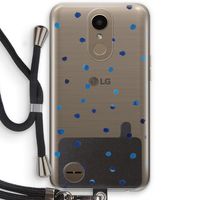 Blauwe stippen: LG K10 (2017) Transparant Hoesje met koord