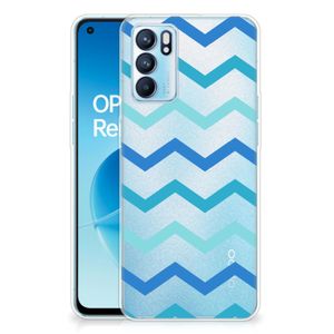 OPPO Reno 6 5G TPU bumper Zigzag Blauw