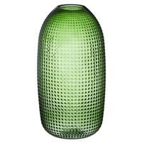 Ronde vaas van groen glas 36 cm transparant glas   -
