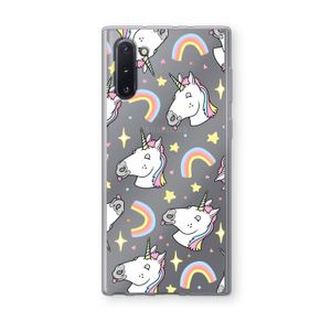 Rainbow Unicorn: Samsung Galaxy Note 10 Transparant Hoesje