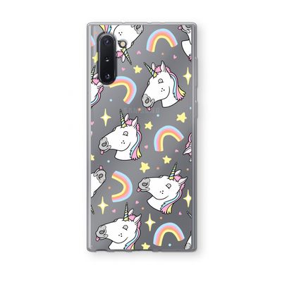 Rainbow Unicorn: Samsung Galaxy Note 10 Transparant Hoesje