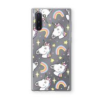 Rainbow Unicorn: Samsung Galaxy Note 10 Transparant Hoesje